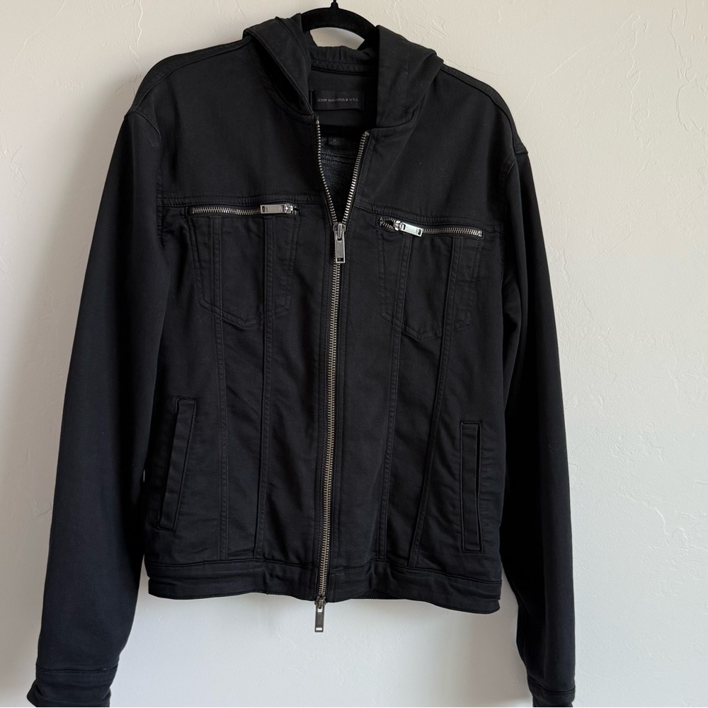 John Varvatos Black Zippered Jacket